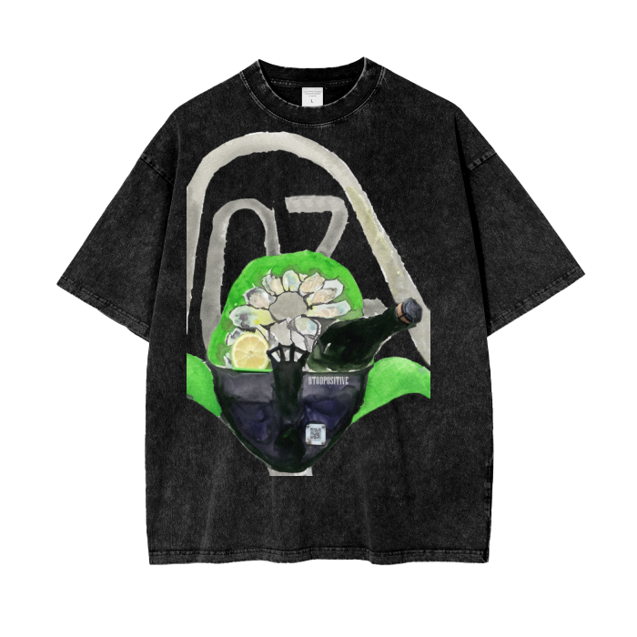 Cheers on Two Wheels - Acid Wash Oversize T-Shirt - 250 GSM